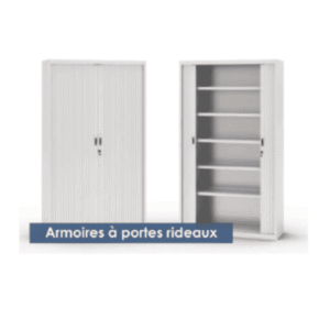 Armoire bureau acier à portes rideaux | Armoire métallique modulable