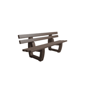 Banc Sutton | Banc urbain en plastique recyclé avec dossier