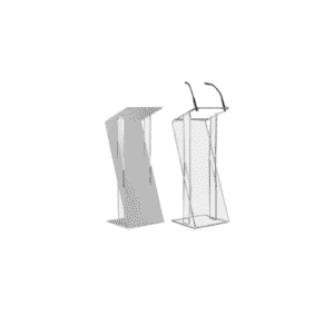 Pupitre design en plexiglas pour événements institutionnels