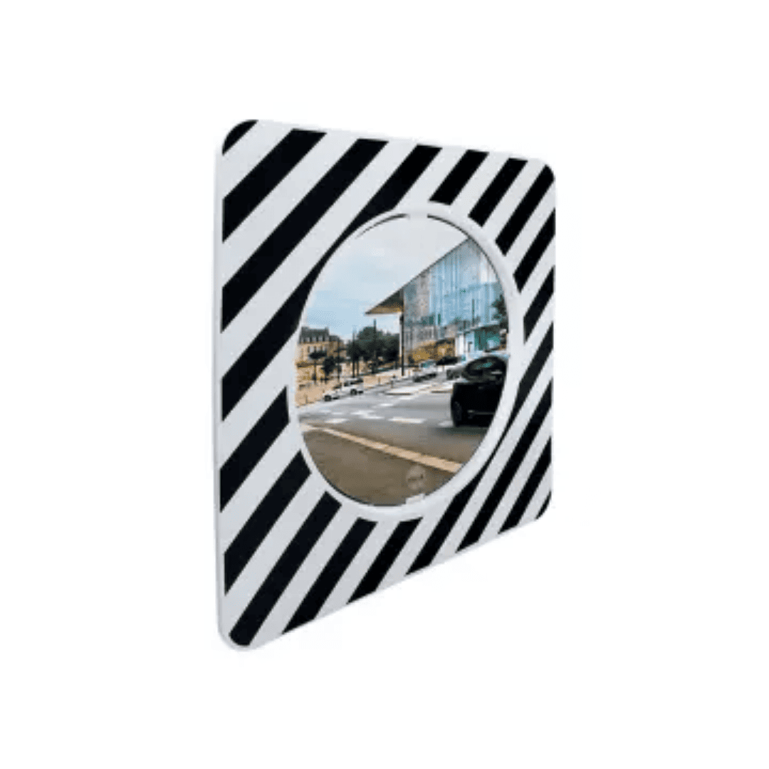 Miroir d’agglomération avec cadre noir et blanc