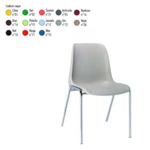 Chaise Naples Ø18 mm | Chaise empilable polypropylène collectivités