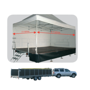 Podium-remorque Trio 24 | Podium mobile avec remorque et tente intégrée