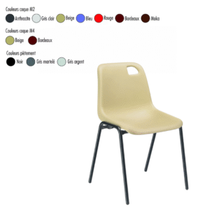 Chaise Vanoise | Chaise empilable polypropylène collectivités
