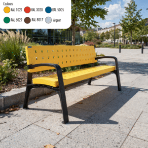 Banc Modo plastique | Banc extérieur plastique recyclé pour collectivités