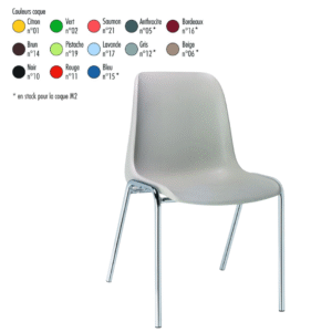 Chaise Naples Ø22 mm | Chaise assemblable polypropylène collectivités