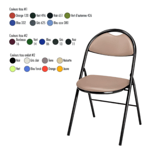 Chaise Florence tissu | Chaise pliante collectivités avec assise rembourrée
