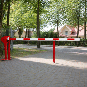 Barrière levante à vérin – Barrière d’accès renforcée sans contrepoids pour collectivités