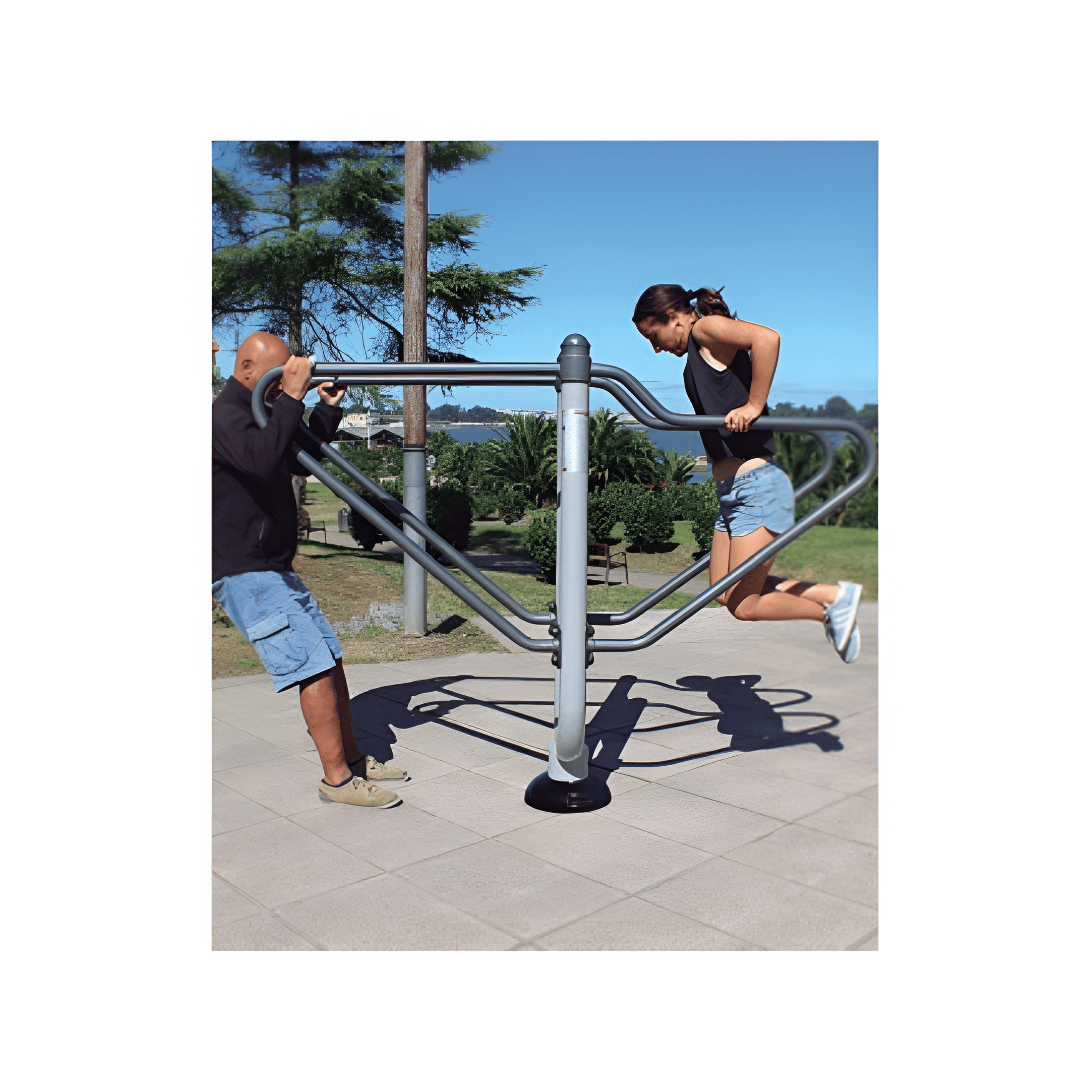 Module Barres Parallèles Acier pour Parcours Santé