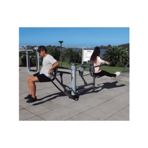 Module d'entraînement torse acier double poste