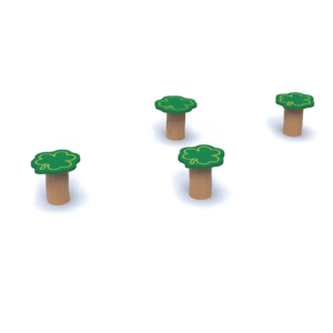 Module d'équilibre trèfle en bois pour aire de jeux