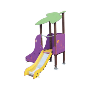 Module de jeu avec toboggan en bois pour jeunes enfants
