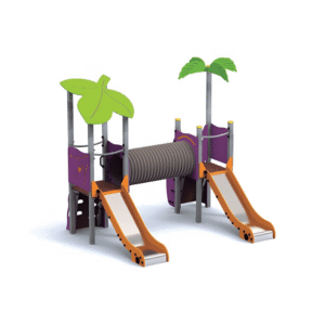 Module de jeu tropical en acier pour enfants 1-6 ans