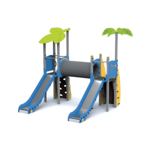Module de jeu tropical avec tunnel pour enfants