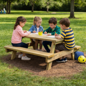 table pique nique enfant bois autoclave aire de jeux extérieure