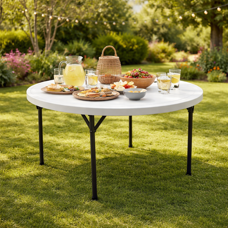 Table ronde pliante Ø122 cm – 4 personnes