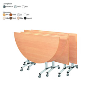 Table basculante ronde | Table à plateau basculant pour collectivités